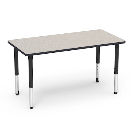 Virco 60 in. W, 30 in. L, 24-32 in. H, Grey Nebula Top / Black Edge 503060ADJ